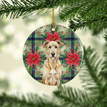 Load image into Gallery viewer, Wheaten Irish Wolfhound Christmas PoinsettIas Ceramic Ornament