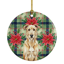 Load image into Gallery viewer, Wheaten Irish Wolfhound Christmas PoinsettIas Ceramic Ornament