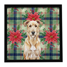 Load image into Gallery viewer, Wheaten Irish Wolfhound Christmas PoinsettIas Framed Metal Print