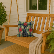 Load image into Gallery viewer, Black Italian Greyhound Christmas PoinsettIas Throw Pillow