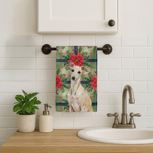 Load image into Gallery viewer, Cream Italian Greyhound Christmas PoinsettIas Kitchen Towel