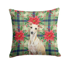 Load image into Gallery viewer, Cream Italian Greyhound Christmas PoinsettIas Throw Pillow