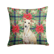Load image into Gallery viewer, Cream Italian Greyhound Christmas PoinsettIas Throw Pillow