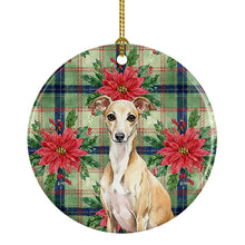 Load image into Gallery viewer, Fawn Italian Greyhound Christmas PoinsettIas Ceramic Ornament