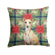 Load image into Gallery viewer, Fawn Italian Greyhound Christmas PoinsettIas Throw Pillow