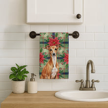 Load image into Gallery viewer, Red Italian Greyhound Christmas PoinsettIas Kitchen Towel