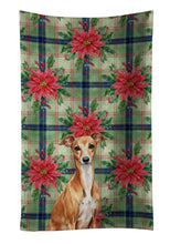 Load image into Gallery viewer, Red Italian Greyhound Christmas PoinsettIas Kitchen Towel