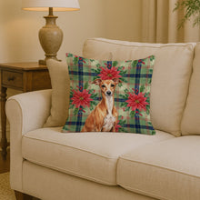 Load image into Gallery viewer, Red Italian Greyhound Christmas PoinsettIas Throw Pillow