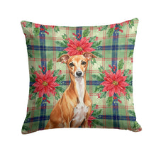 Load image into Gallery viewer, Red Italian Greyhound Christmas PoinsettIas Throw Pillow
