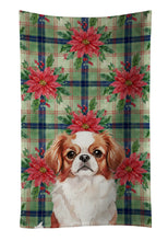 Load image into Gallery viewer, Red and White Japanese Chin Christmas PoinsettIas Kitchen Towel