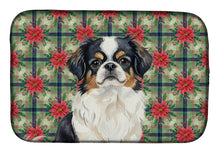 Load image into Gallery viewer, Tricolor Japanese Chin Christmas PoinsettIas Dish Drying Mat