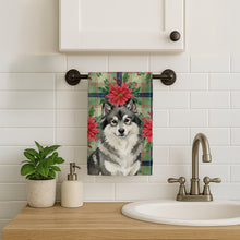 Load image into Gallery viewer, Keeshond Christmas PoinsettIas Kitchen Towel