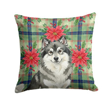 Load image into Gallery viewer, Keeshond Christmas PoinsettIas Throw Pillow