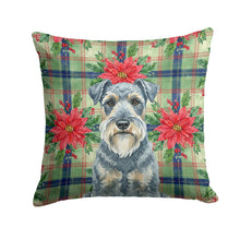 Load image into Gallery viewer, Kerry Blue Terrier Christmas PoinsettIas Throw Pillow