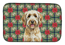 Load image into Gallery viewer, Labradoodle Christmas PoinsettIas Dish Drying Mat