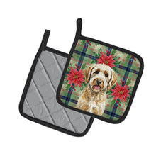 Load image into Gallery viewer, Labradoodle Christmas PoinsettIas Pair of Pot Holders