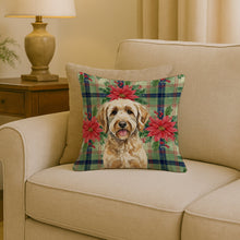 Load image into Gallery viewer, Labradoodle Christmas PoinsettIas Throw Pillow