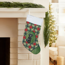 Load image into Gallery viewer, Black Labrador Retriever Christmas PoinsettIas Holiday Stocking