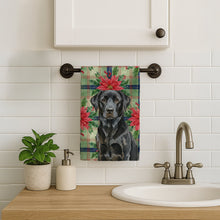 Load image into Gallery viewer, Black Labrador Retriever Christmas PoinsettIas Kitchen Towel