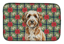 Load image into Gallery viewer, Lagotto Romagnolo Christmas PoinsettIas Dish Drying Mat