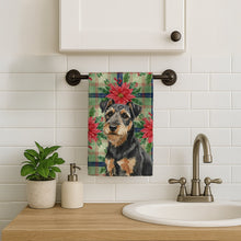 Load image into Gallery viewer, Black and Tan Lakeland Terrier Christmas PoinsettIas Kitchen Towel