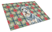 Load image into Gallery viewer, Blue Lakeland Terrier Christmas PoinsettIas Glass Cutting Board