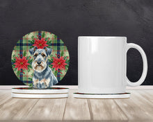Load image into Gallery viewer, Blue Lakeland Terrier Christmas PoinsettIas Large Sandstone Coasters Pack of 4