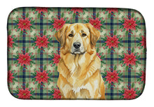 Load image into Gallery viewer, Lion Yellow Leonberger Christmas PoinsettIas Dish Drying Mat