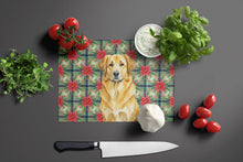 Load image into Gallery viewer, Lion Yellow Leonberger Christmas PoinsettIas Glass Cutting Board