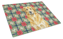 Load image into Gallery viewer, Lion Yellow Leonberger Christmas PoinsettIas Glass Cutting Board
