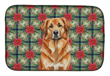 Load image into Gallery viewer, Red Leonberger Christmas PoinsettIas Dish Drying Mat