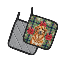 Load image into Gallery viewer, Red Leonberger Christmas PoinsettIas Pair of Pot Holders