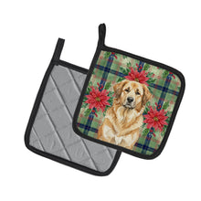 Load image into Gallery viewer, Sandy Leonberger Christmas PoinsettIas Pair of Pot Holders