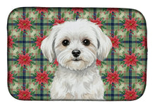 Load image into Gallery viewer, Maltese Christmas PoinsettIas Dish Drying Mat