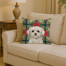 Load image into Gallery viewer, Maltese Christmas PoinsettIas Throw Pillow