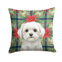 Load image into Gallery viewer, Maltese Christmas PoinsettIas Throw Pillow