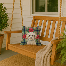 Load image into Gallery viewer, Maltipoo Christmas PoinsettIas Throw Pillow