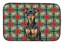 Load image into Gallery viewer, Manchester Terrier Christmas PoinsettIas Dish Drying Mat