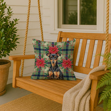 Load image into Gallery viewer, Manchester Terrier Christmas PoinsettIas Throw Pillow