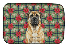 Load image into Gallery viewer, Fawn Mastiff Christmas PoinsettIas Dish Drying Mat