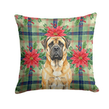 Load image into Gallery viewer, Fawn Mastiff Christmas PoinsettIas Throw Pillow