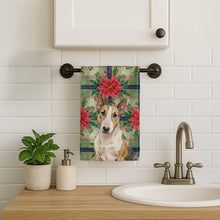 Load image into Gallery viewer, Tricolor Miniature Bull Terrier Christmas PoinsettIas Kitchen Towel