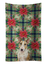 Load image into Gallery viewer, Tricolor Miniature Bull Terrier Christmas PoinsettIas Kitchen Towel