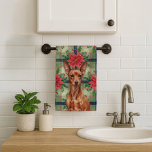 Load image into Gallery viewer, Red Miniature Pinscher Min Pin Christmas PoinsettIas Kitchen Towel