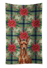 Load image into Gallery viewer, Red Miniature Pinscher Min Pin Christmas PoinsettIas Kitchen Towel