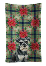 Load image into Gallery viewer, Black &amp; Silver Miniature Schnauzer Christmas PoinsettIas Kitchen Towel