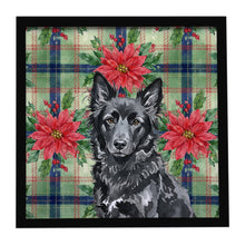 Load image into Gallery viewer, Mudi Christmas PoinsettIas Framed Metal Print
