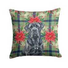 Load image into Gallery viewer, Black Neapolitan Mastiff Christmas PoinsettIas Throw Pillow