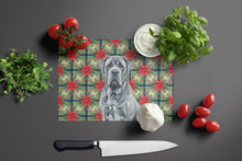 Load image into Gallery viewer, Blue Neapolitan Mastiff Christmas PoinsettIas Glass Cutting Board