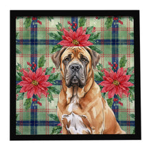 Load image into Gallery viewer, Neapolitan Mastiff Christmas PoinsettIas Framed Metal Print